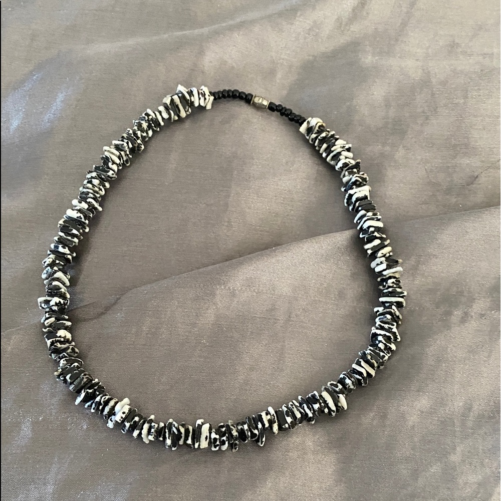 Black and White Hawaiian Stone Necklace